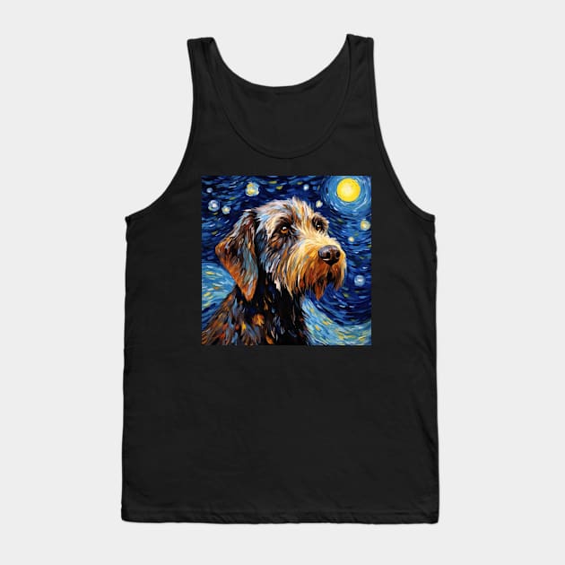 German Wirehaired Pointer in Van Gogh style Tank Top by NatashaCuteShop